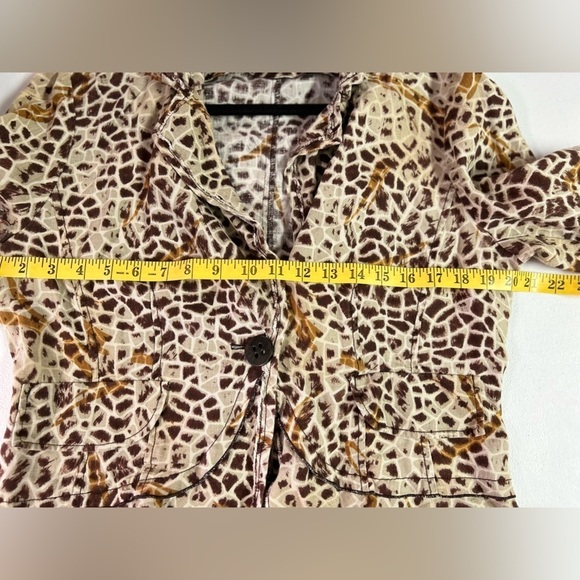 Focus 2000 100% Linen animal print blazer - Picture 5 of 6